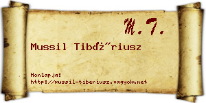 Mussil Tibériusz névjegykártya